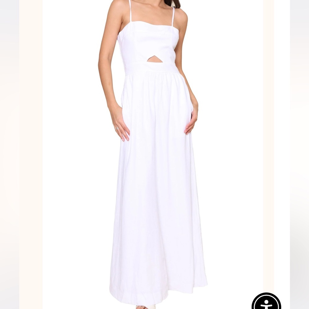 Robertson and Rodeo Mixology Linen Maxi cutout dress white medium nwt